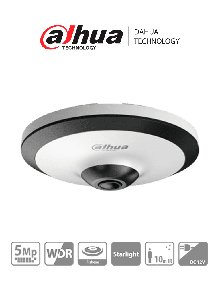 DH-HAC-EW2501N - Cámara Fisheye HDCVI 5 MP, visión 360°, IR 10 m, WDR real 120dB, micrófono integrado. Ideal para uso interior con tecnología Starlight para baja luz y reducción de ruido 2D/3D. Ofrece vigilancia detallada y nítida en todas condiciones. DH-HAC-EW2501N - Cámara Fisheye HDCVI 5 MP, visión 360°, IR 10 m, WDR real 120dB, micrófono integrado. Ideal para uso interior con tecnología Starlight para baja luz y reducción de ruido 2D/3D. Ofrece vigilancia detallada y nítida en todas condiciones.